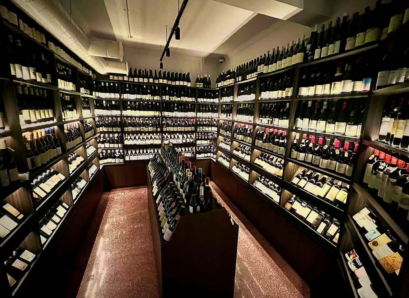 Wide view inside the Patrimonio wine cellar