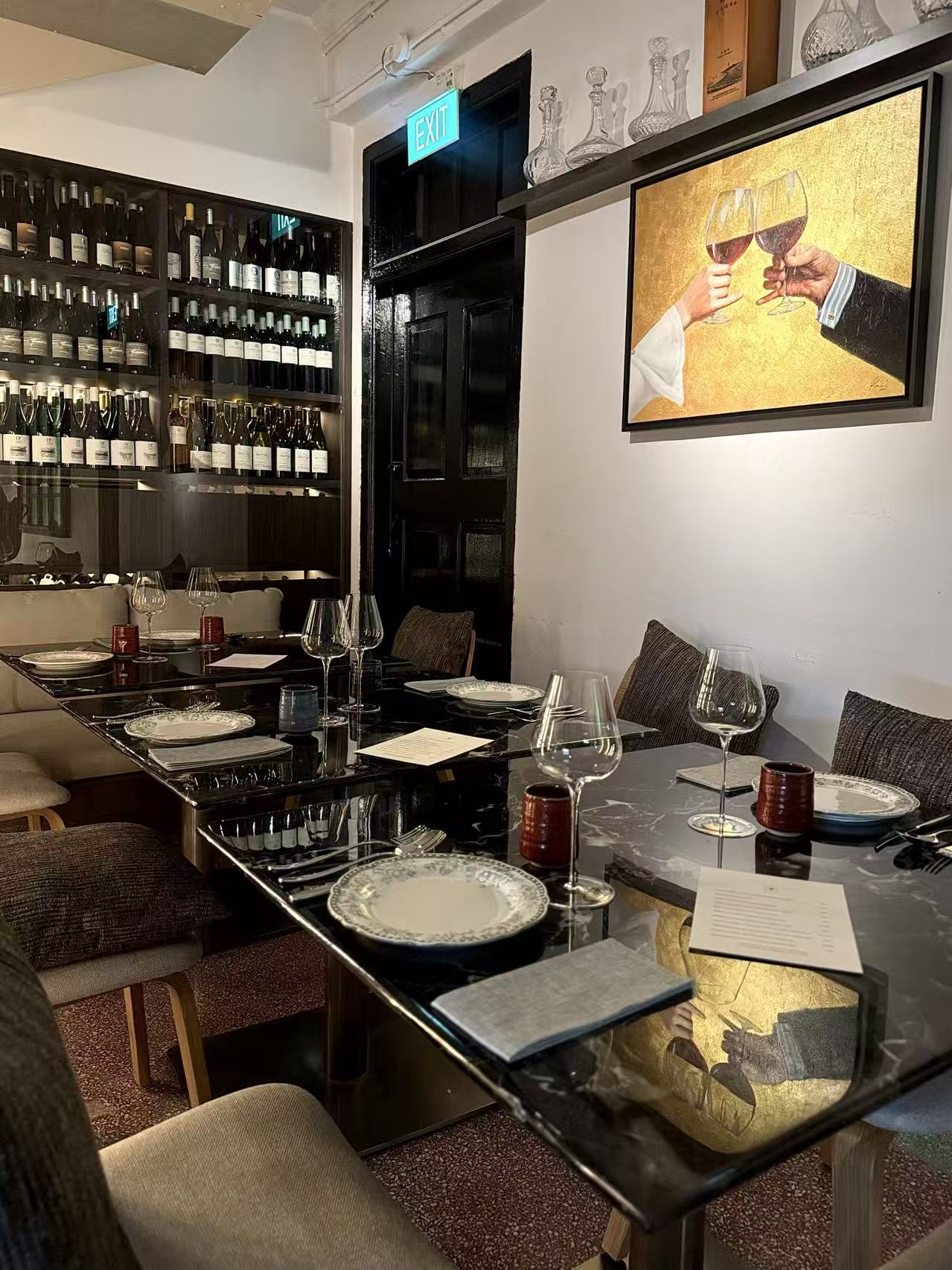 The bespoke wine bar dining room at Patrimonio Wines